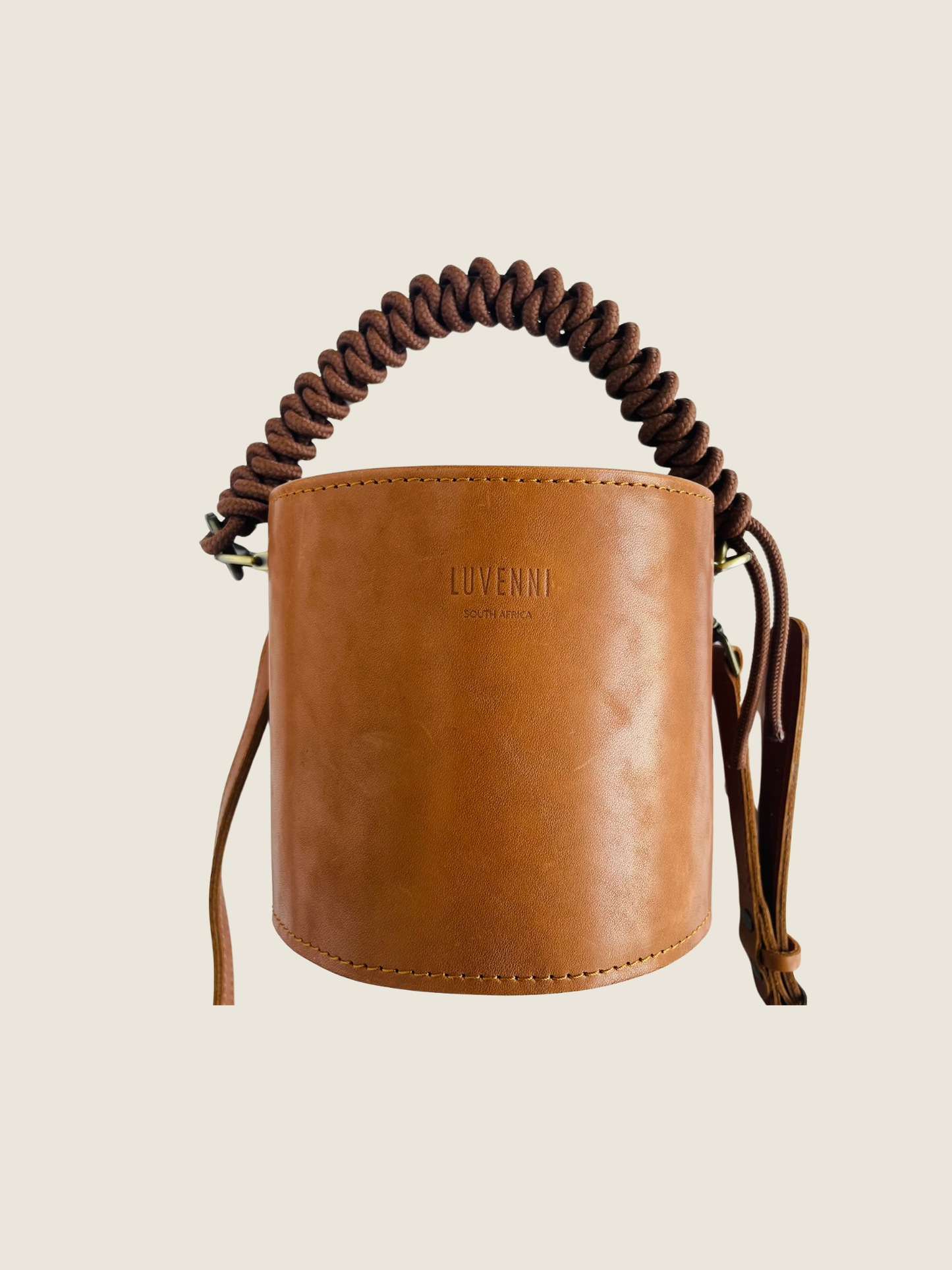 Leather bucket bag