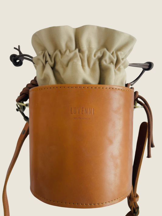 Leather bucket bag