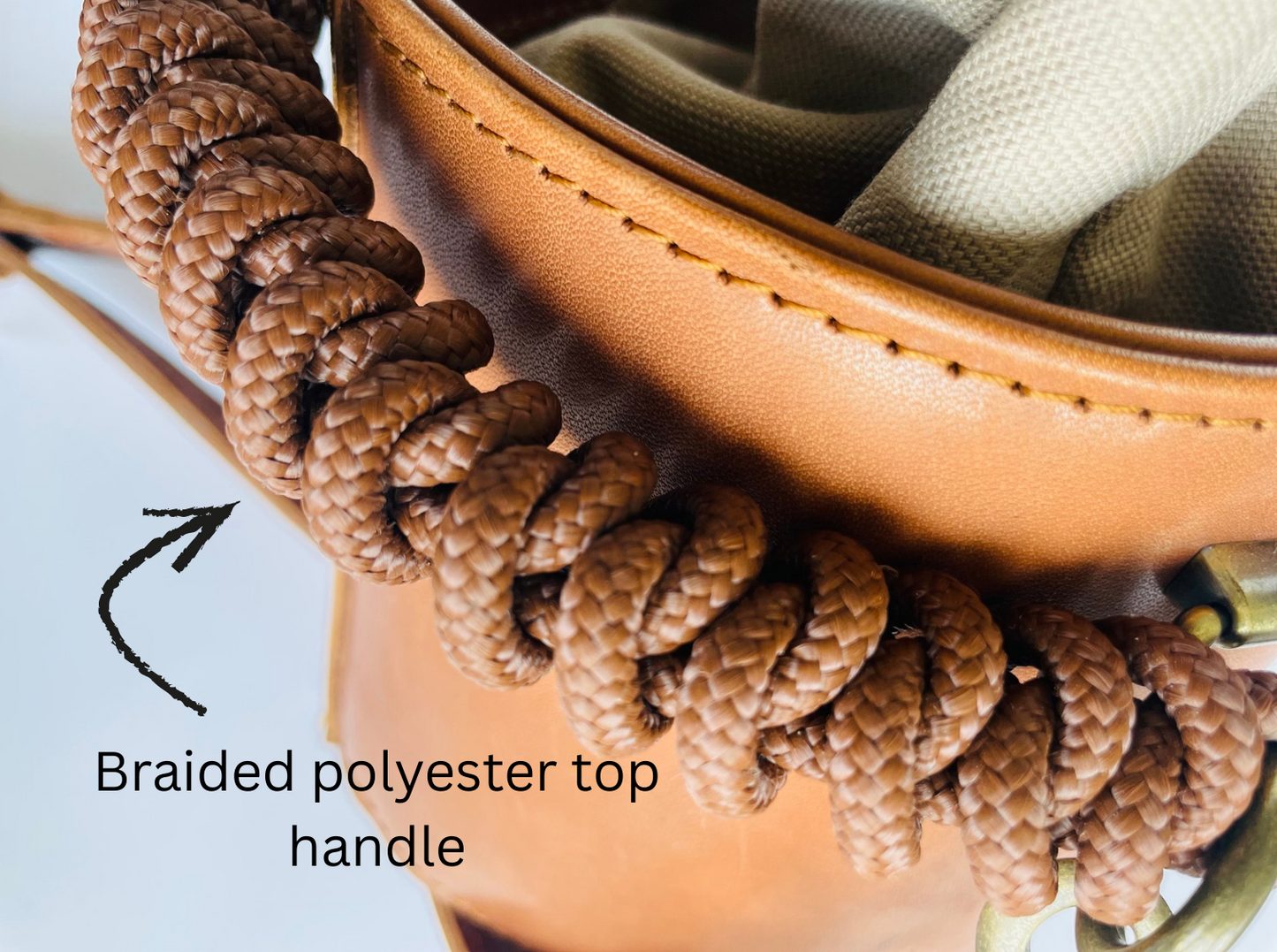 Leather bucket bag
