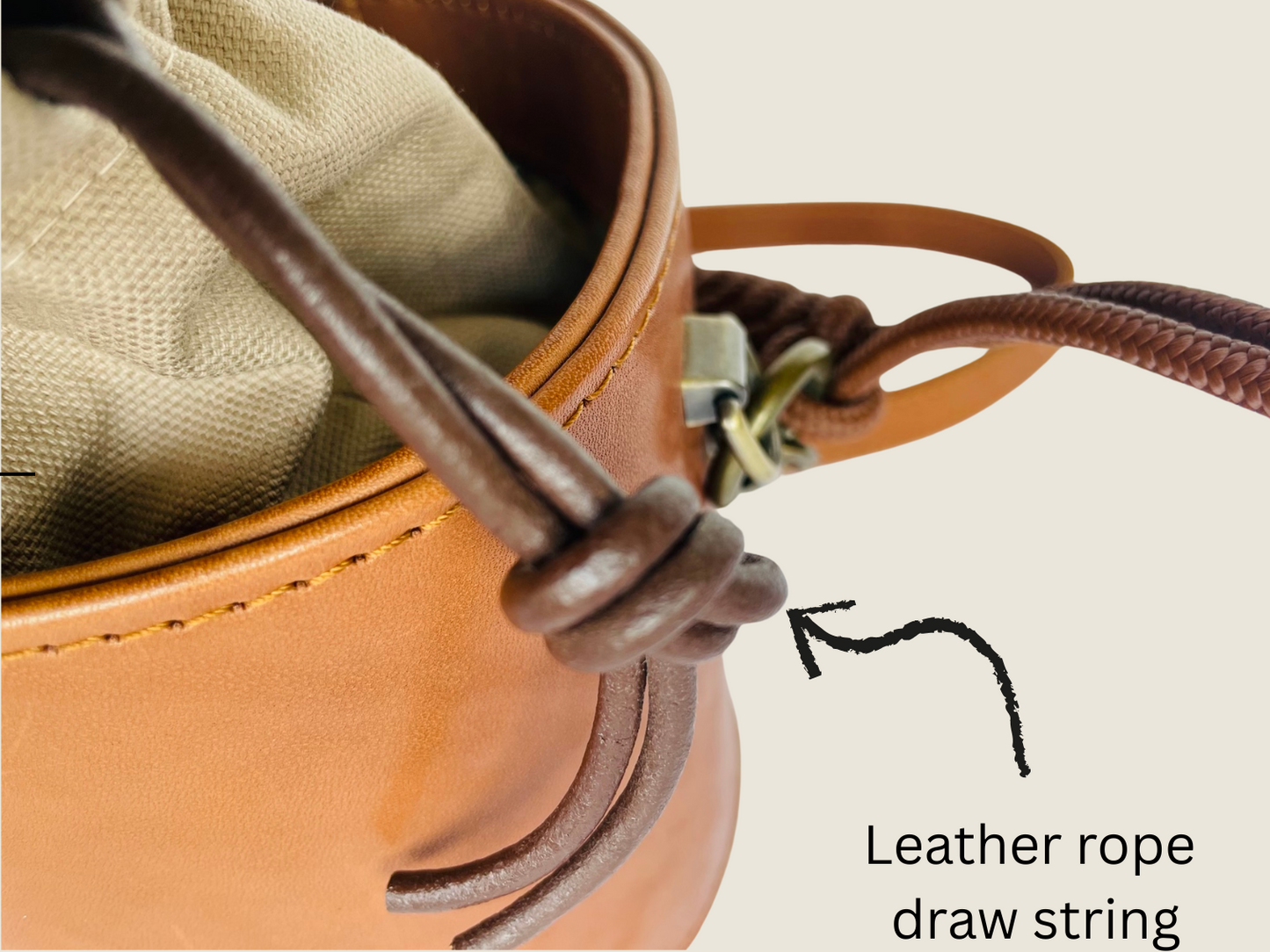Leather bucket bag