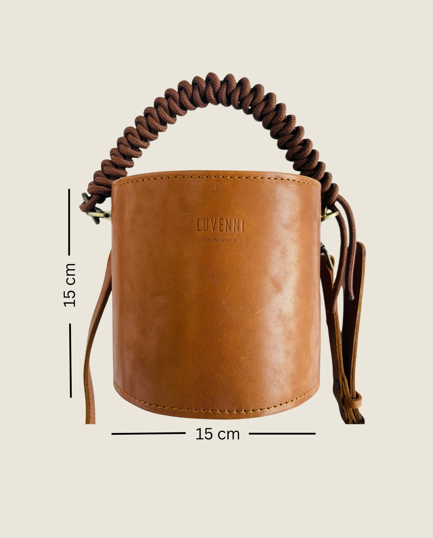 Leather bucket bag