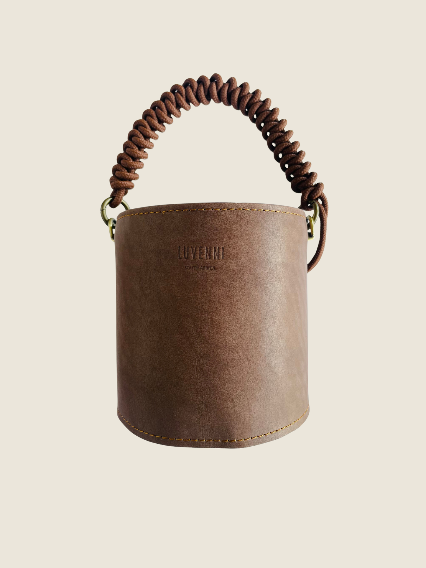 Leather bucket bag